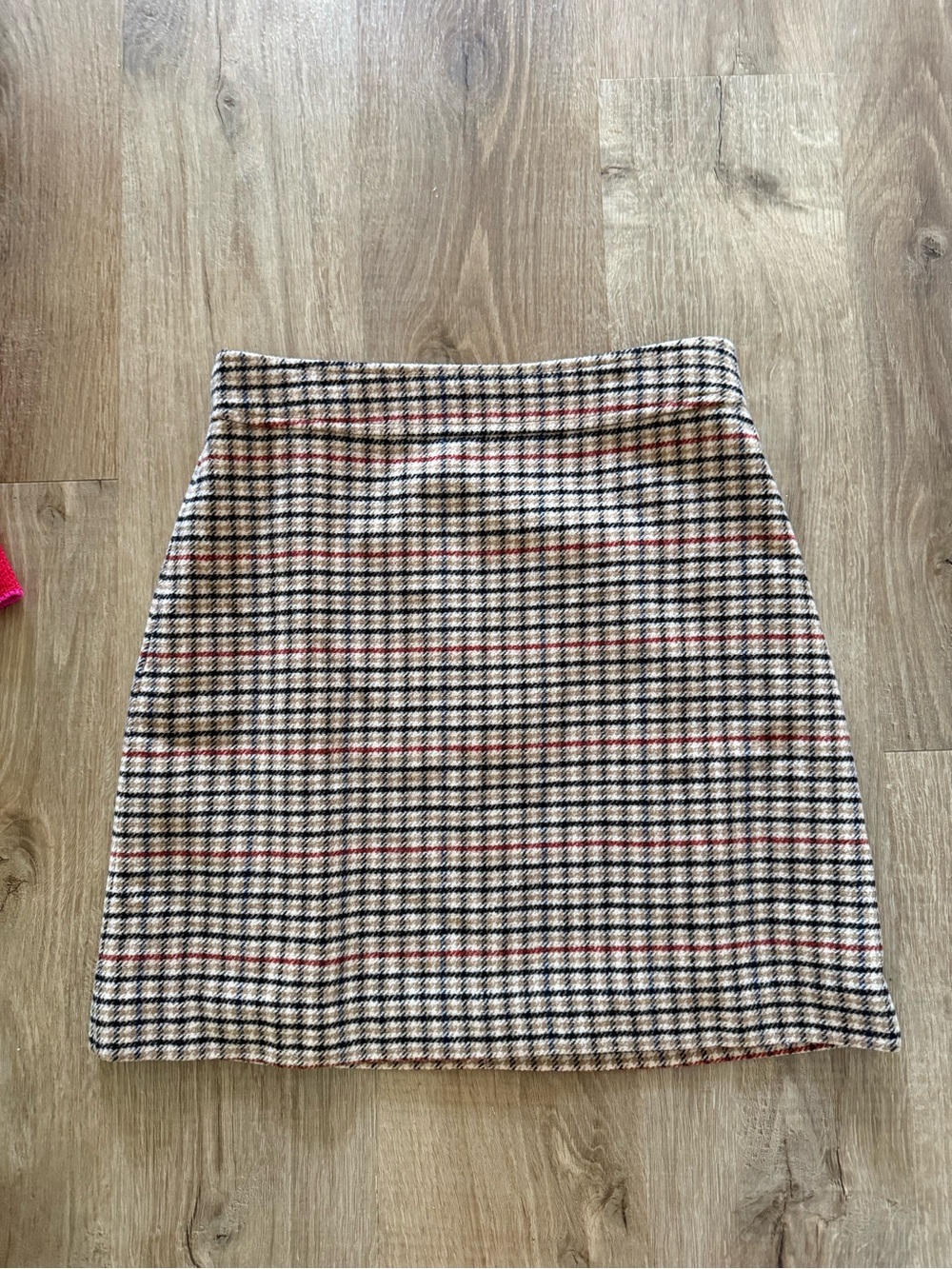 J. Crew Plaid A-Line Mini Skirt in Beige and Black